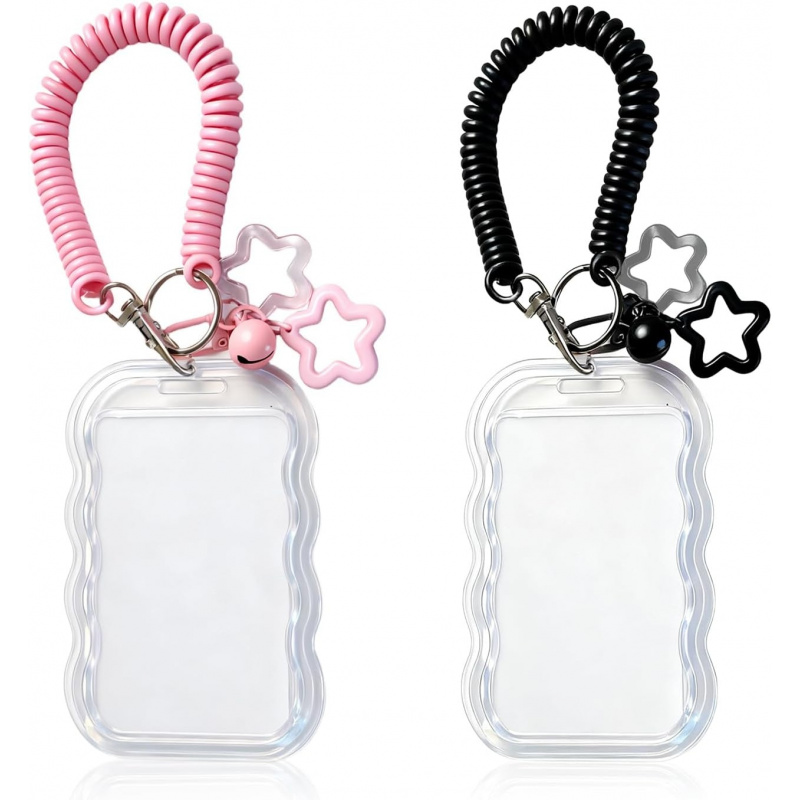 Tablet Cute Accessories - 귀여운 포토카드 홀더 키체인 2개 세트,