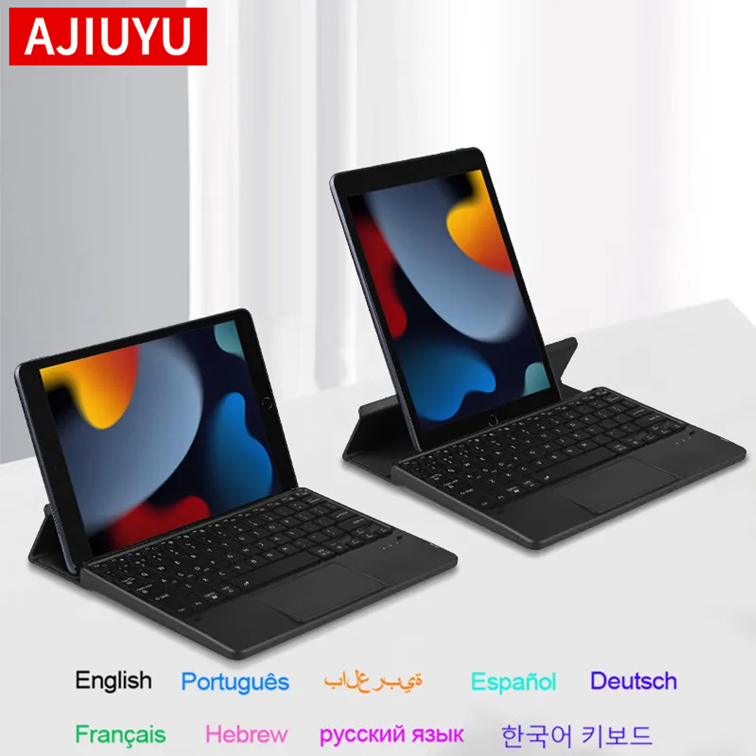 Tablet Accessories Kit - AJIUYU 접이식 블루투스 키보드 터치패드 백라이트