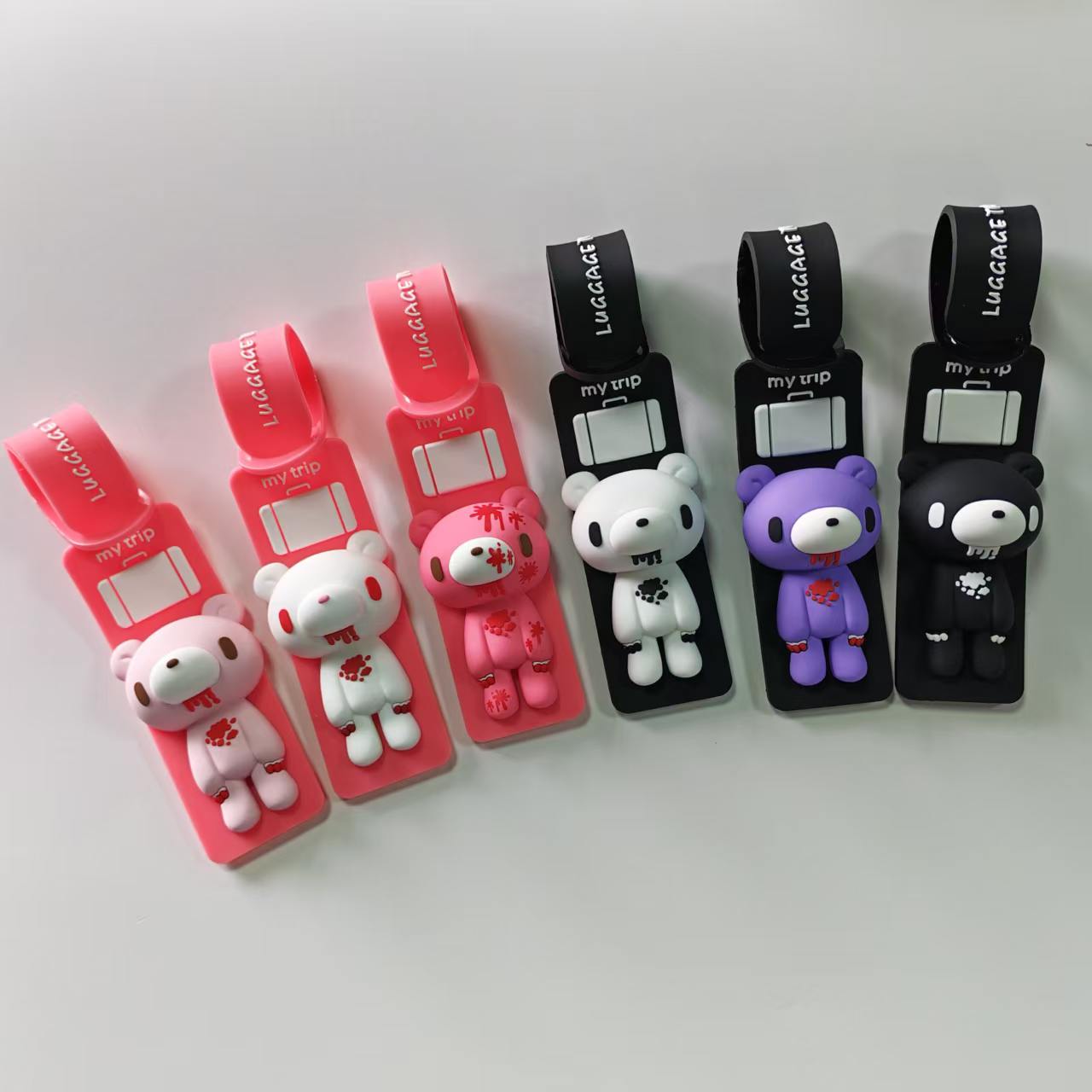 Tablet Cute Accessories - 귀여운 만화 곰 실리콘 러기지 태그,