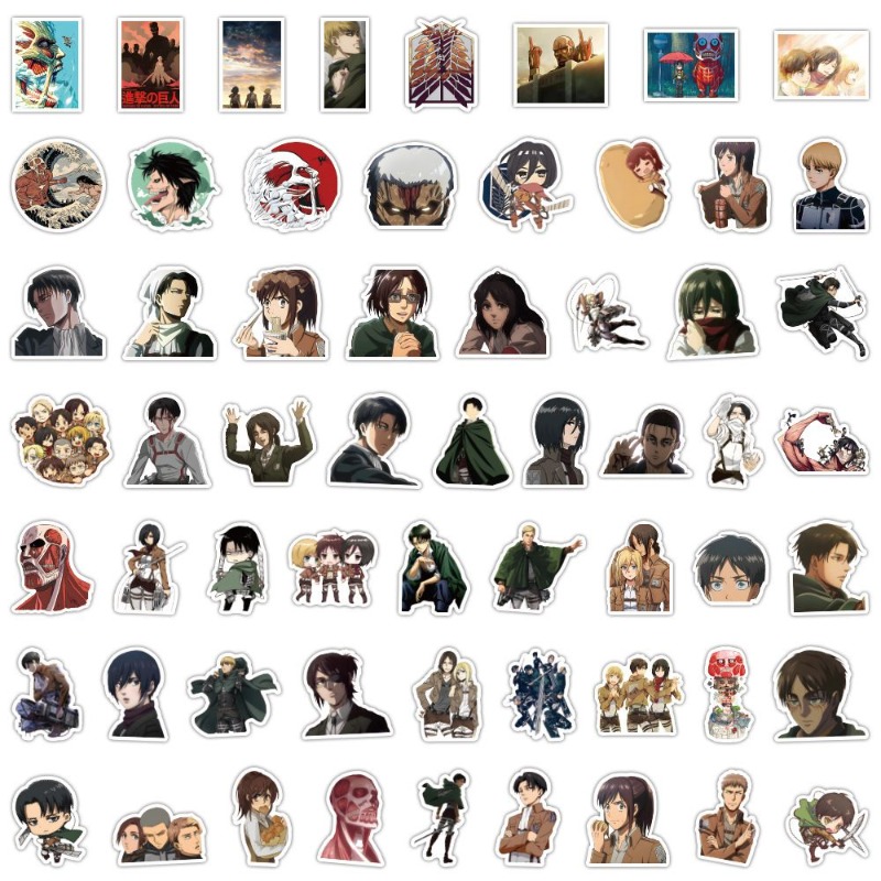 Tablet Cute Accessories - 60Pcs 진격의 거인 애니메이션 스티커 귀여운