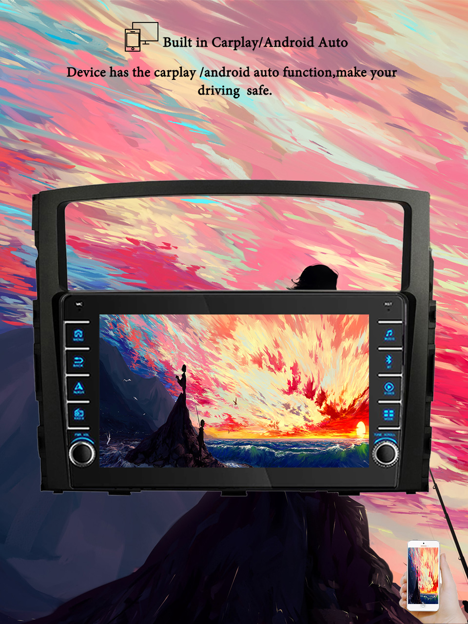 Tablet Danish Mobile & Accessories Faisalabad - 미쓰비시 파제로 2006-2014용 8G+128G 안드로이드 14