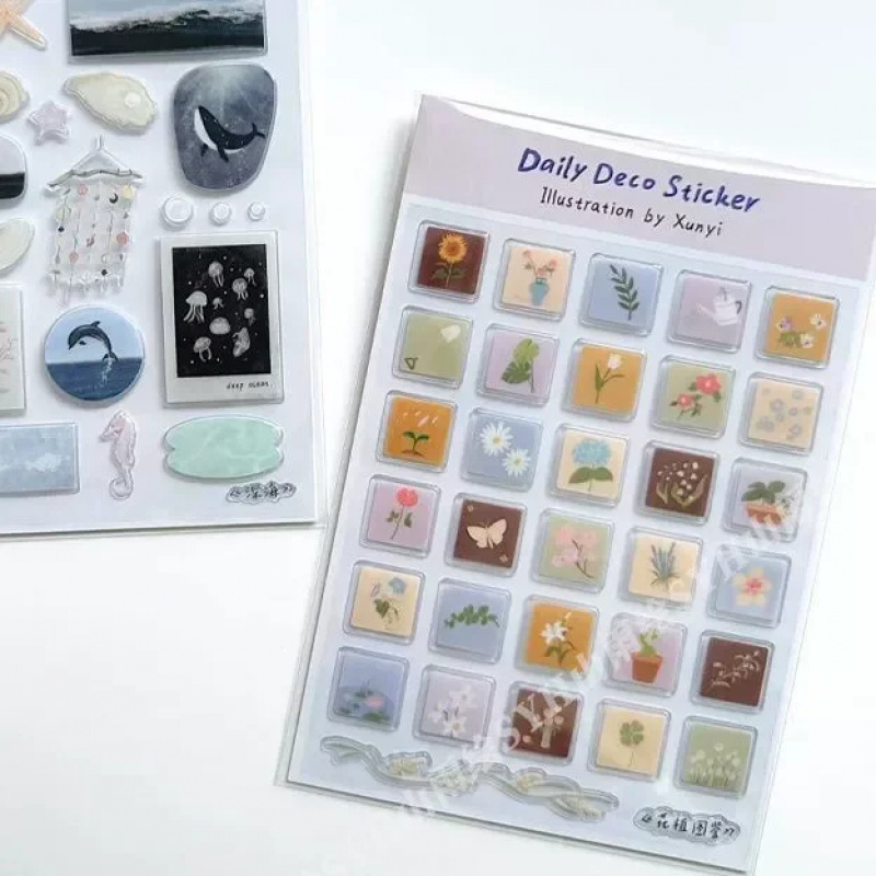 귀여운 만화 바다 세계 3D 젤리 스티커 투명 레진 젤 - Boox Tablet Accessories 리뷰 및 가격