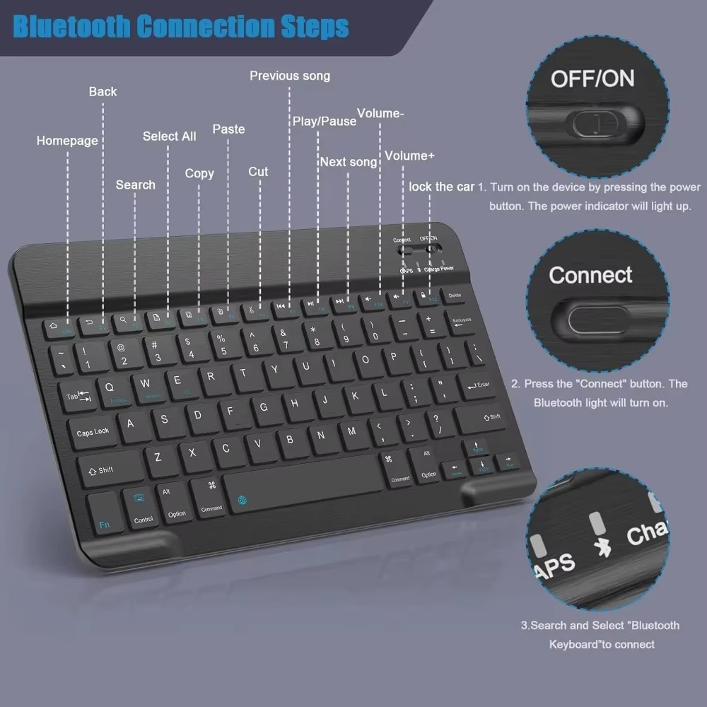 7/10 인치 블루투스 무선 영어 키보드 최대 10M  - Tablet Accessories Kit 리뷰 및 가격